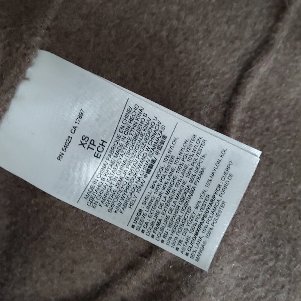 ✅ Banana Republic Double-Faced Merino Wool Wrap Coat, Taupe (XS) - Picture 9 of 14